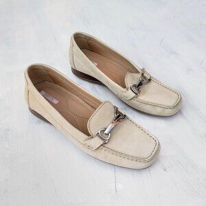 Cream Coloured Leather Loafers/Driving Shoes by Geox